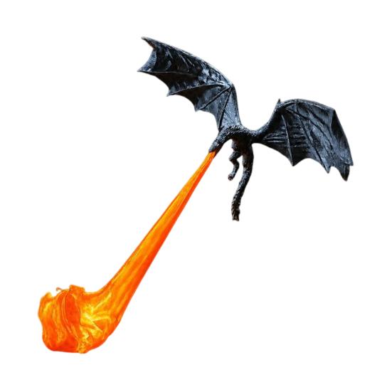 Fantasy Ornament for Bookshelves Dragon Bookshelf Nook Light, 3D Printed Fire-Breathing Shelf Decor with Flame Decorative Bookends Study Base,