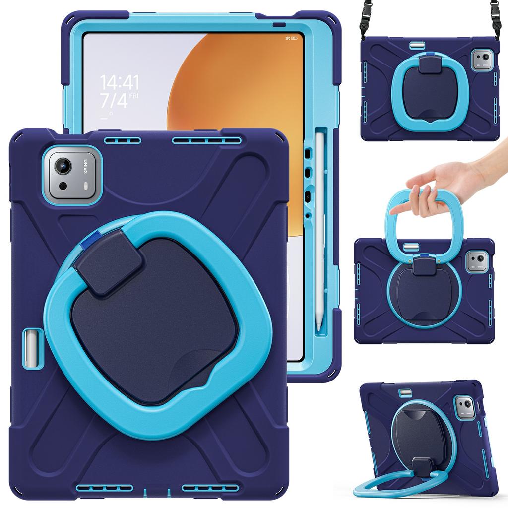 For Xiaomi Pad 7S Pro 12.5/6S Pro 12.4 Case with Shoulder Strap TPU+PC+Silicone Kickstand Tablet Cover