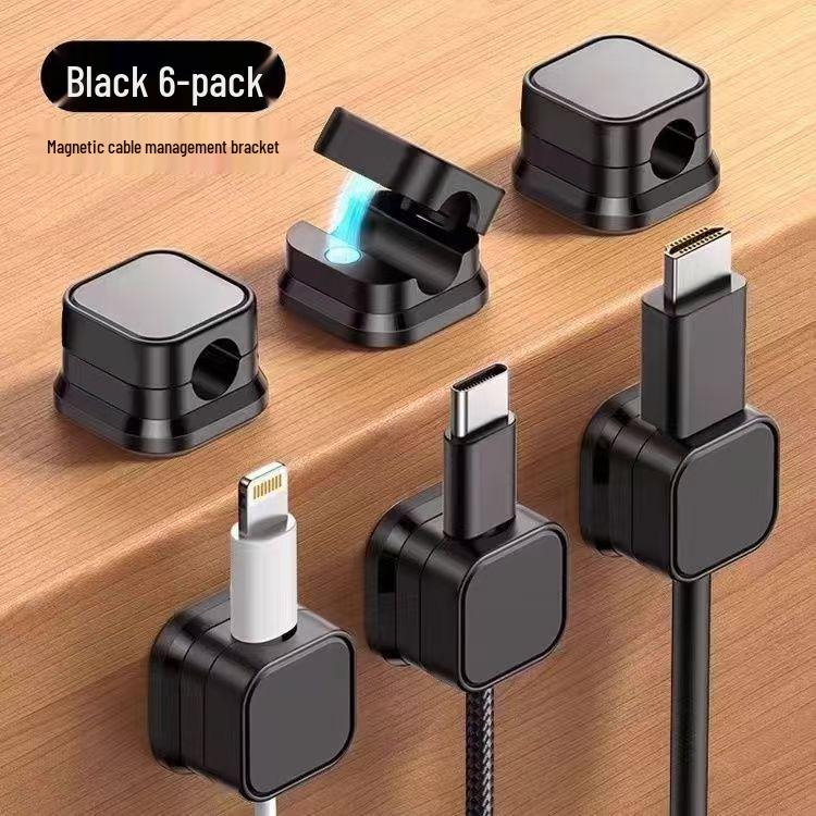 Self-Adhesive Magnetic Cable Organizer Clip for Desktop