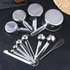 4/6/8Pcs Stainless Steel Measuring Spoon Set with Scale Kitchen Baking Measuring Tools Egg Beater Spoon Cup for Cooking