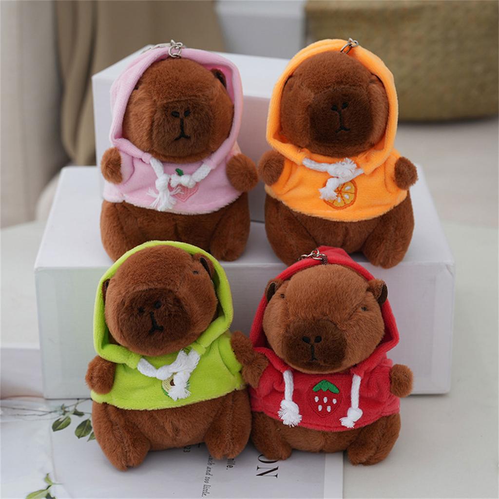 Adorable Capybara Pendant Plush Toy for Desktop Ornaments and Keychain Bag Hanging Ornament