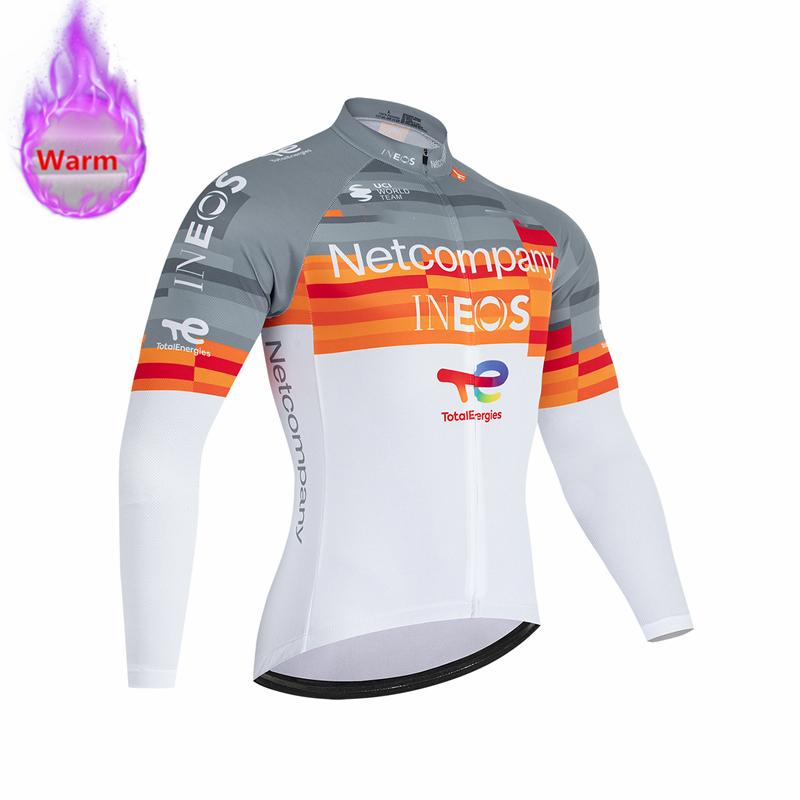Ineos Team Winter Long Sleeve Thermal Fleece Cycling Jersey Set Bib Pants Ropa Ciclismo Bicycle Clothing MTB Bike Jersey Uniform