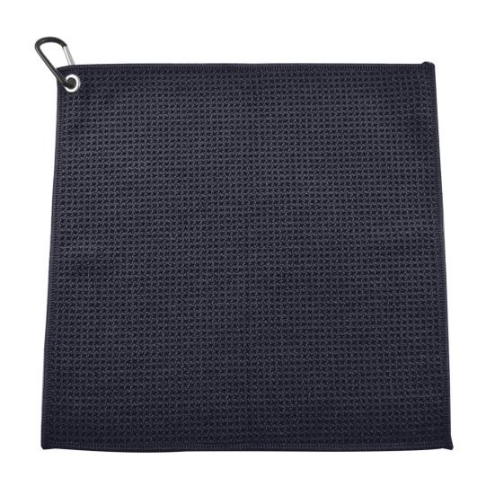 Golf Towel Sweat Absorption Perforated Superb Clean Ability Non-fluffy with Carabiner Clip Efficient