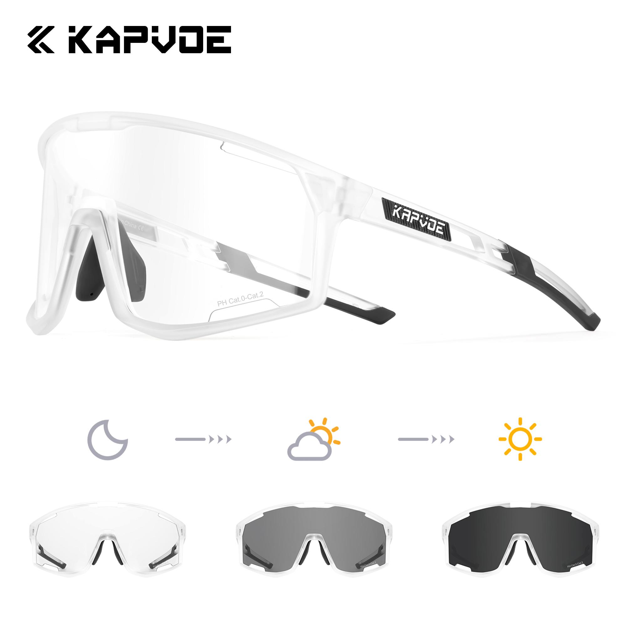 

Kapvoe Sunglasses for Men Photochromic Cycling Glasses Cycle Sun Glasses MTB UV400 Goggles Woman Road Bike Bicycle Eyewear