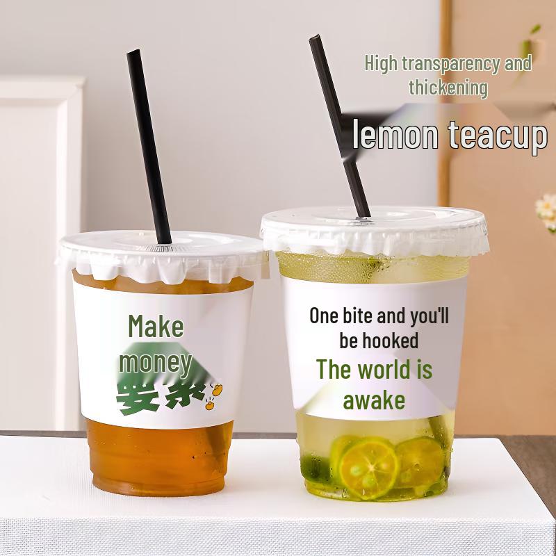 Transparent Disposable Coffee & Milk Tea Cups with Lids
