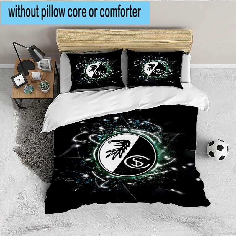 3PCS Eagle Symbol Frei-burg Football Bedding set,Ideal for1pc Duvet Cover And 2pcs Pillowcases Perfect for Christmas gift,Ideal for Bedroom,Dormitory