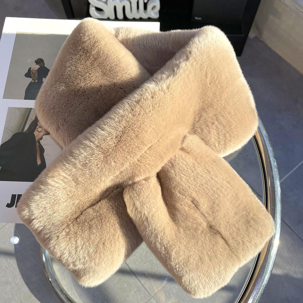 Unisex Winter Faux Fur Scarf - Thick, Knit, Soft and Stylish Accessory for Trendy Warm Comfort