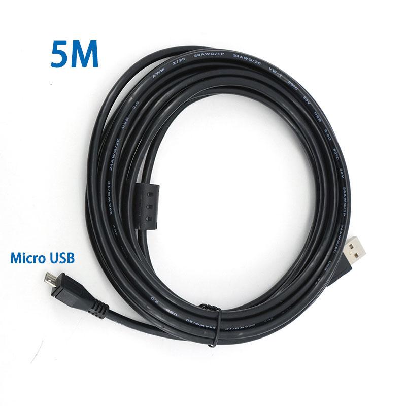 5m Micro USB 2.0 Cable USB 2.0 Type A Male To Micro B Male Foil+Braided Shielded Long Extend Connector Cord 5meter
