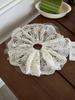Large French Fahion Women Mesh Scrunchie Hair Ties,Embroidery Flower Hair Bands Cute Hair Rope Ponytail Holder Hair Accessories