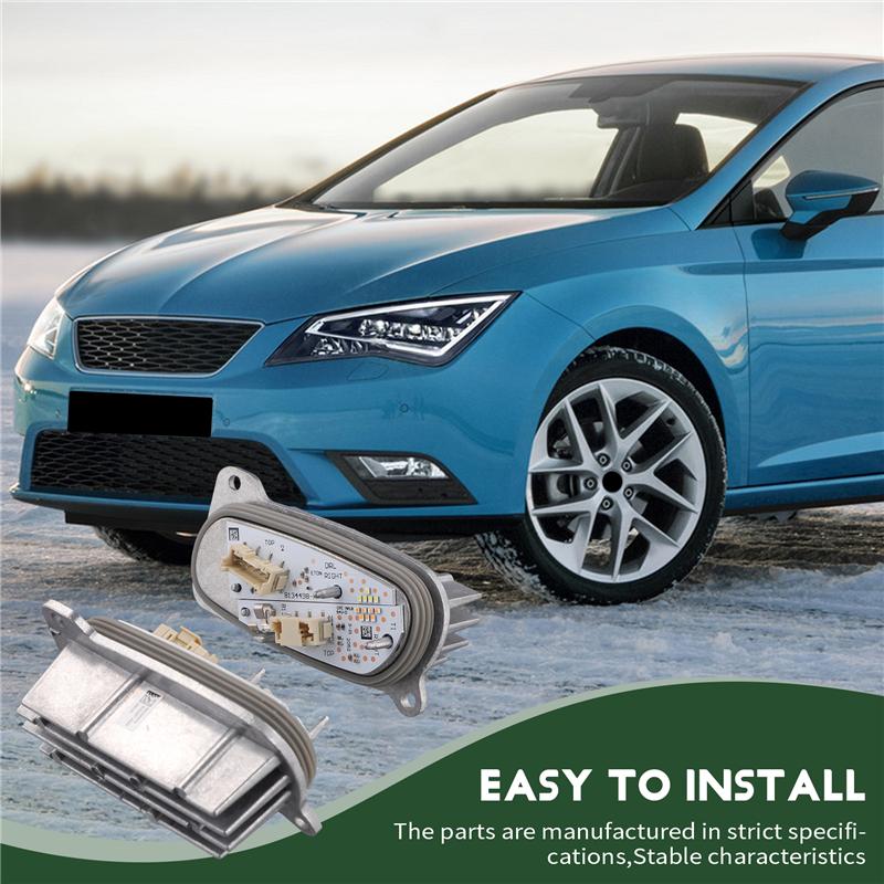 Для SEAT Leon Светодиодная фара Дневной ходовой огонь С радиатором Блок модуля управления поворотным сигналом 5FJ941475 5FJ941476 как