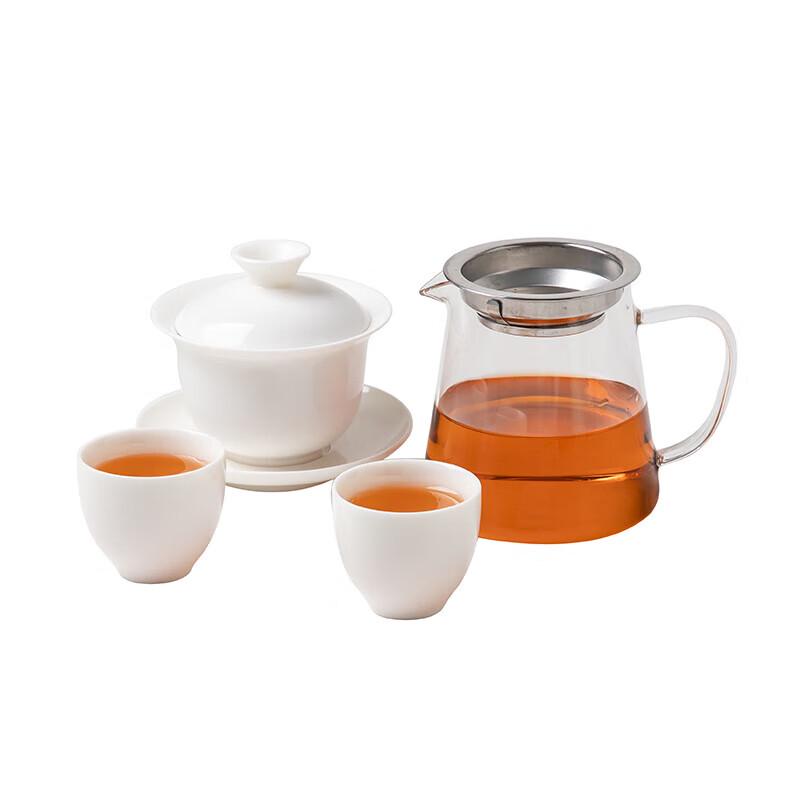 Chinese Lamb Fat Jade Porcelain Kung Fu Tea Set