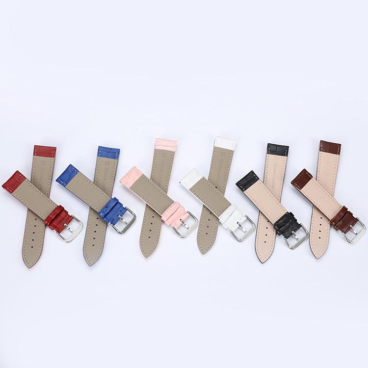 Genuine Leather Cowhide Bamboo Pattern Waterproof Watch Strap Accessory