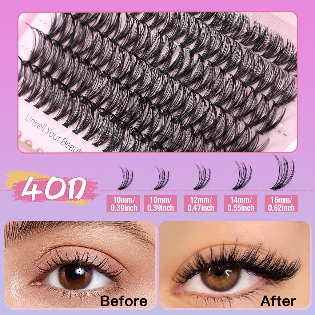 456 Clusters D Curve Single Cluster False Eyelashes Segmented Grafting Flower Hair 10-16Mmdiy Thick Eyelashes