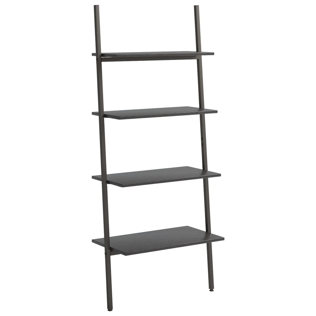 Leiterregal mit 4 Regalböden Schwarz 64 x 34 x 150,5 cm