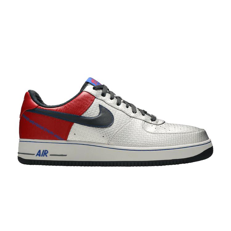 Nike Air Force 1 Premium 07 Jones Original Six Herren-Sneaker Silber Metallic-Silber Anthrazit-Varsity-Rot 315090-001