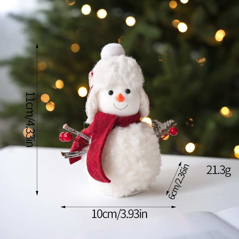 Plush Knit Snowman Christmas Ornament Figurine
