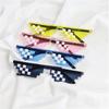 1PC Black mosaic sunglasses anime mischievous dark glasses mosaic pixel glasses disco funny toys
