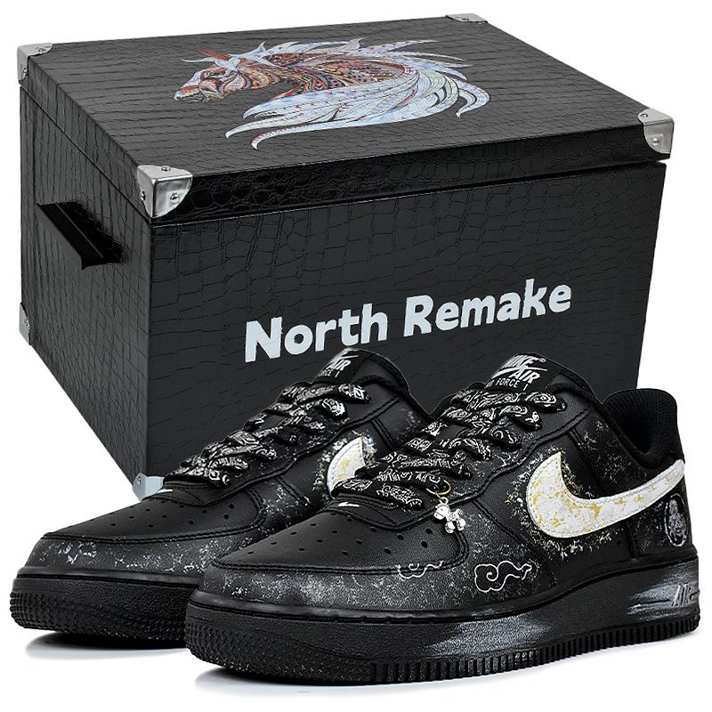 Nike Air Force 1 Abrasion Resistant Slip Resistant Low Top Skateboard Shoes Unisex FZ0627-010(Team1676-S-BOX)