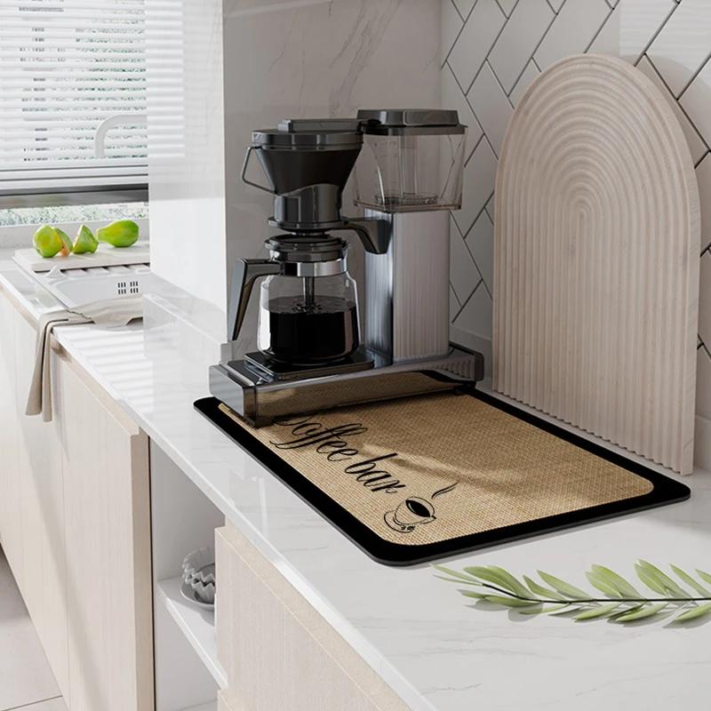 Matten Kaffee Super Saugfähig Abflussmatte Küche Badezimmer Wasserhahn Arbeitsplatte Saugfähige Matte Kaffeemaschine Glas Bar Matte Gummi