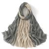 Eșarfe Hijab Simple din Bumbac și Bambus Femei Culoare Solidă Turban Șifonat Margine Îndepărtată Bumbac Moale Hijab Șal Calitate Premium