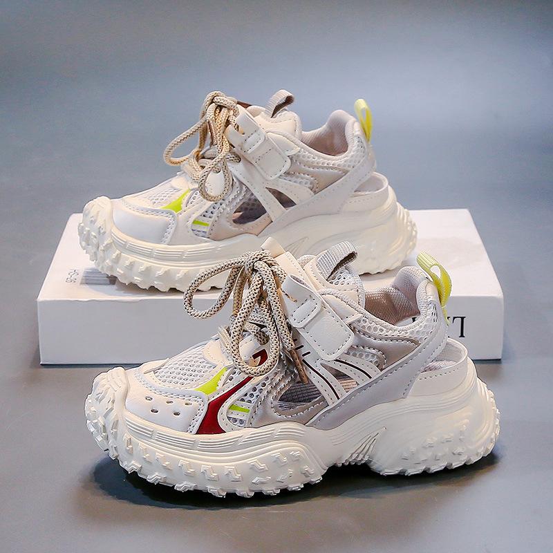 

Детские спортивные сандалии Нескользящие с закрытым носком Мальчики Девочки Повседневная обувь Нескользящие Защита от ударов 2025 Лето Детские кроссовки Модные 22 бежевый