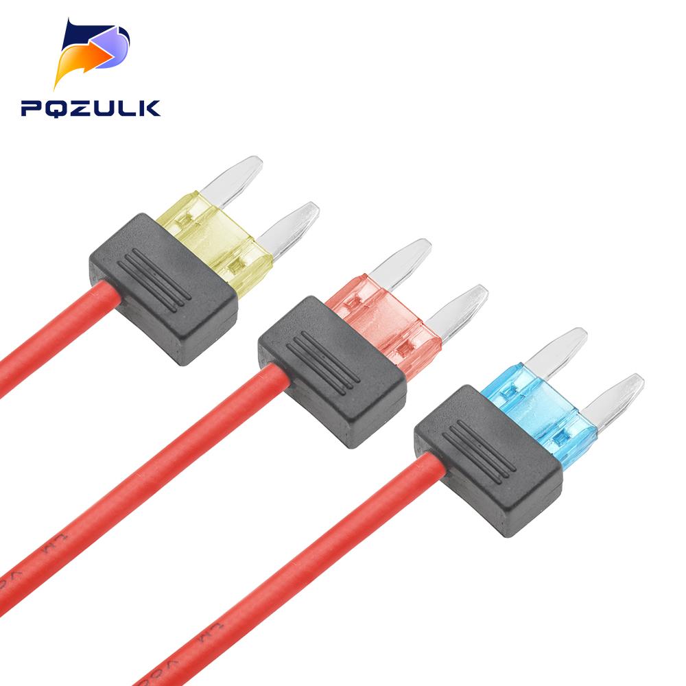 Mini Standard Car Fuse Holder 16AWG Add-a-circuit TAP Adapter ATM APM Blade Fuse Extension Cord 3A 5A 10A 15A 20A Fuse Holders1