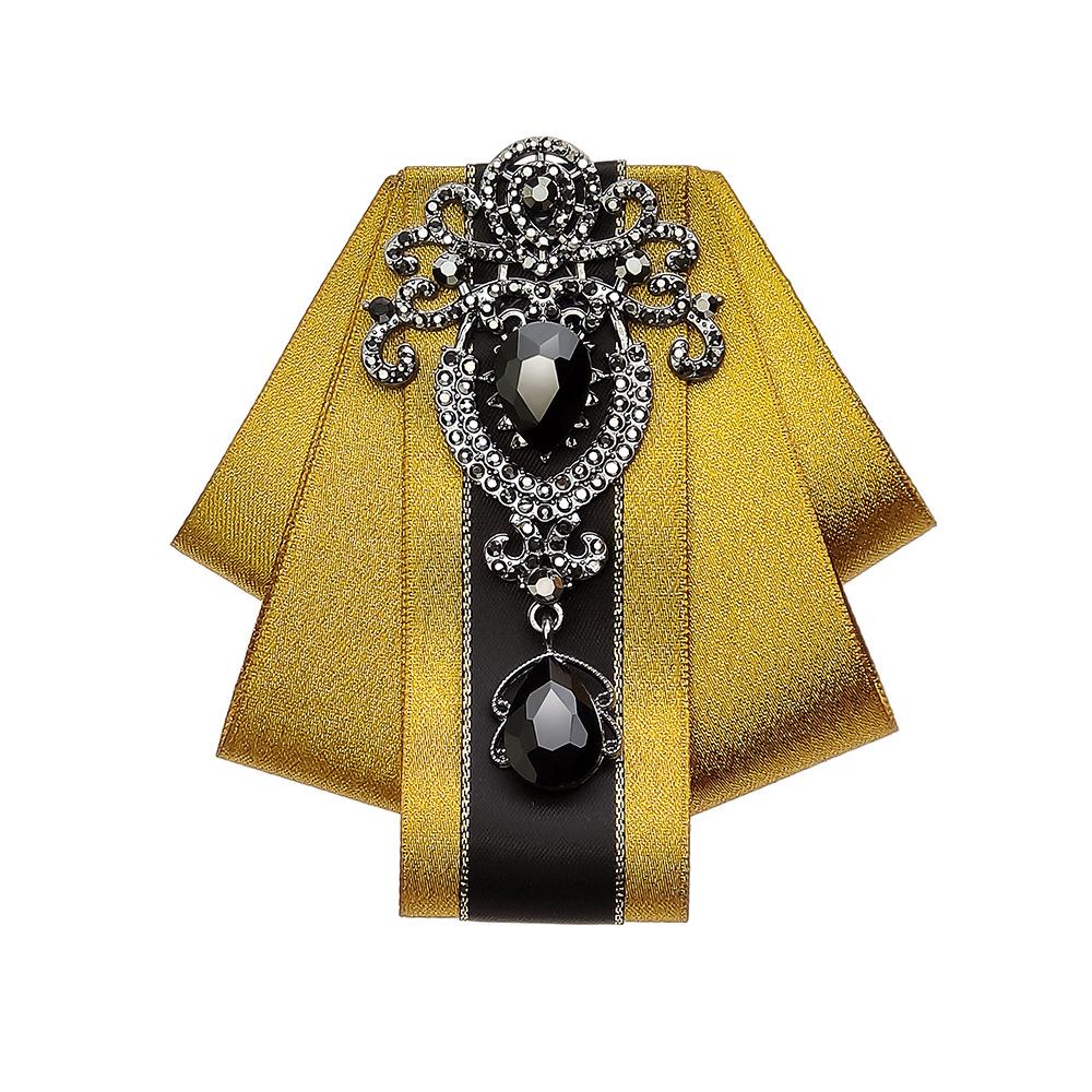 Men's Formal Large Diamond Lapel Pin & Bow Tie Brooch - Wedding & British Style Attire