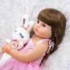 55cm NPK Bebe Doll Reborn Toddler Girl Pink Princess Baty Toy Very Soft Full Body Silicone Girl Doll