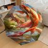 1 Stück Koi-Fisch Springender Bach Automatischer Öffnungs-/Schließschirm mit Winddichtigkeit, 8-Speichen Stabiles Dach, Langlebige Speichen, Modisches Design, Outdoor-Accessoire, Fu