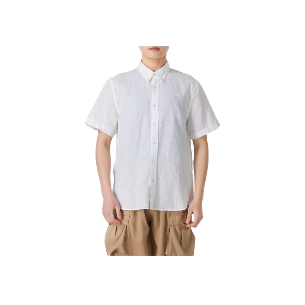 Timberland Outdoor Solid Color Casual Polo Short Sleeve Shirt Men Shirts White A24WG-100