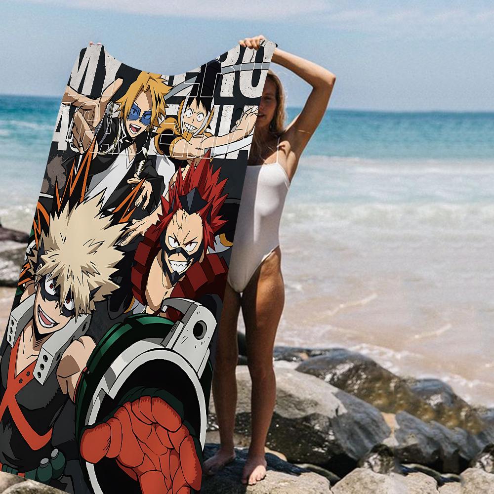 Anime B-Bakugo Katsuki Big Microfiber Beach Towels Quick Dry Towel Sand Beach Towels Pool Towel For Travel Swim Pool Yoga