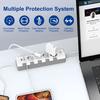 Multiprise - keplug - 4 prises + 3 ports usb - protection surcharge - sécurité enfants - 2m