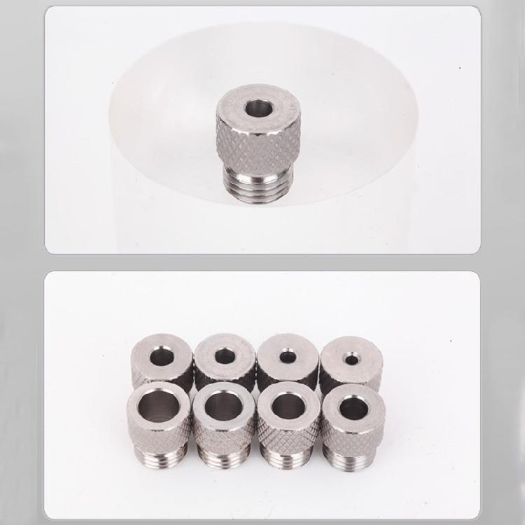 Precise Stainless Steel Drill Sleeve Drill Bushing 8Pcs 3-10mm Diameters M14x1.5 Threads NonSlip Textured Surfaces