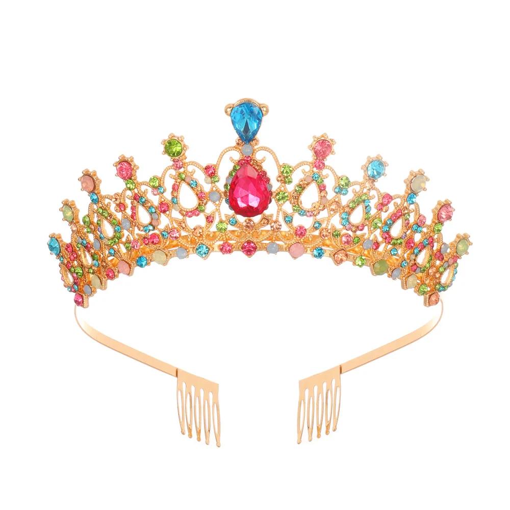 Wedding Hair Accessories Crystal Rhinestone Crowns with Combs Queen Princess Diadems Tiaras Head Jewelry Hot Sale Bridal Girls