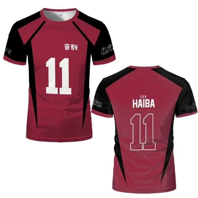 Anime Jersey Uniform T-shirt Role-playing Costume High School Volleyball Club Men's Sportswear T-shirt
