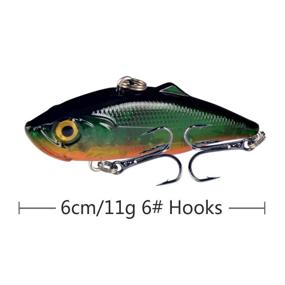 6cm Lure Bait VIB11 High-Vibration Bionic Lure with Reinforced Blood Groove Hook Specifally Designed for Largemouth Bass Fishing