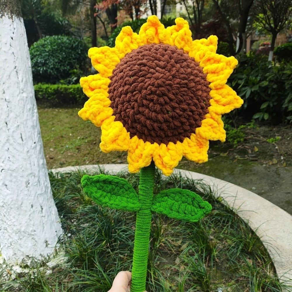 Large Crochet Sunflower Flowers Handmade Handcrafted Large Bouquets  Wedding Decorations Sunflower