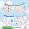 Boys' Ice Silk & Cotton Mesh Boxer Briefs - Antibacterial, Breathable, Soft, Summer Shorts for Medium/Large Children