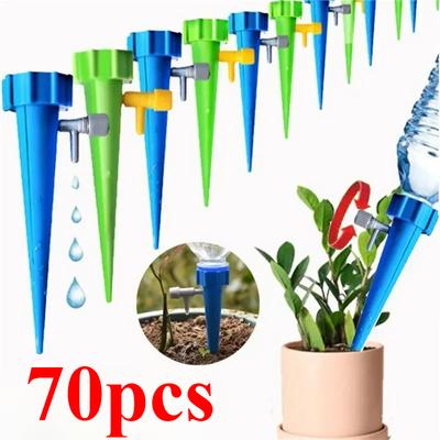 Système d'irrigation goutte à goutte automatique 70 pièces avec pointe d'arrosage automatique pour plantes à fleurs, serre, jardin, dispositif goutteur d'eau automatique réglable