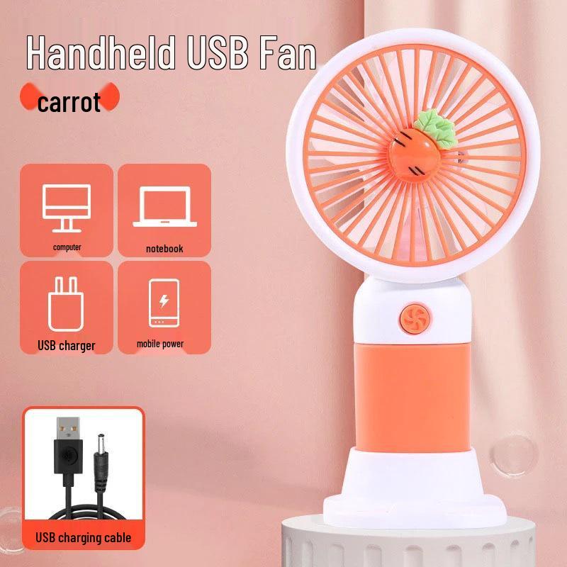 Portable Mini Handheld USB Fan with Powerful Wind and Desktop Stand