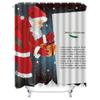 TU Christmas Shower Curtain Santa Claus Holiday Festive Bathroom Decor Waterproof Xmas Home Decor Gift Idea Modern Style