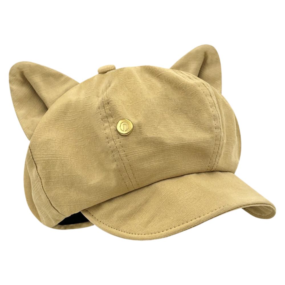 Cute Cat Ears Women's Beret Japanese Style Cat Paw Pattern Newsboy Cap Anime Sweet Baseball Cap Everyday Outfits