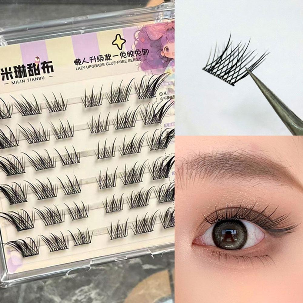 With Jelly Glue Strips Self-Adhesive Eyelashes Glue Free Manga Lashes Popular False Eyelashes Girl