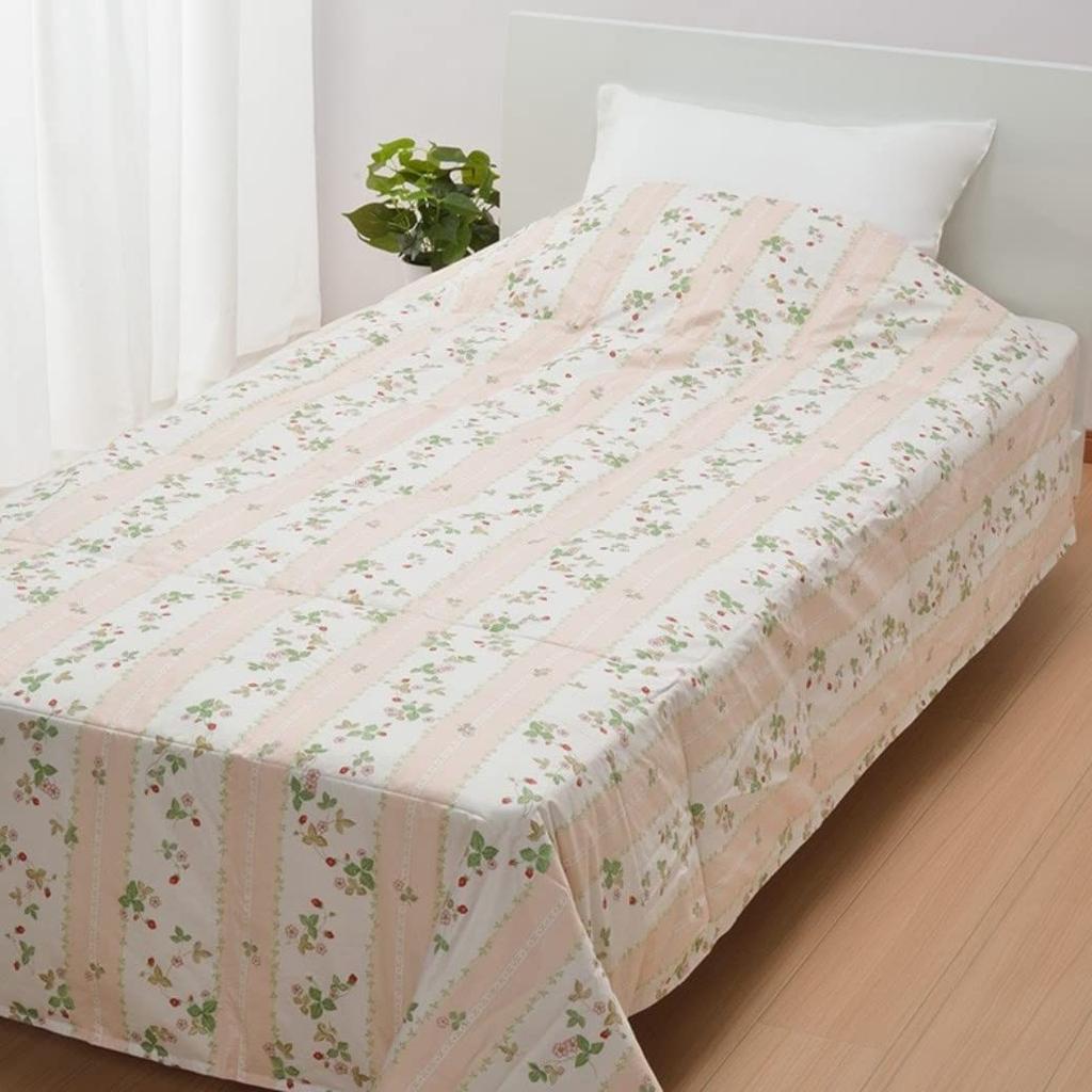 Nishikawa Down Quilt (Feather Quilt) Single Size, Wedgwood Wild Strawberry, 50% Down, Washable, Pink, AA07100003P