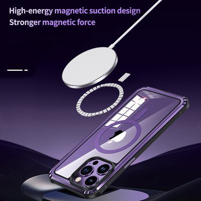 Husă pentru telefon pentru Iphone 14 cu încărcare fără fir magnetică Magsafe Husă antișoc cu magnet din aluminiu pentru Iphone 14 Pro Max Fundas