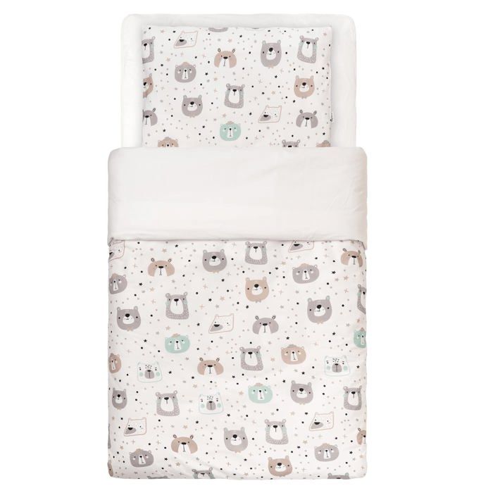 Flyideas housse de couette enfant + taie lit bebe, 120x150 cm - parure 100% coton certifie - alese lit et berceau, made in eu