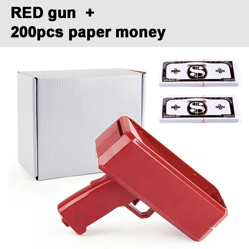 Pistolet à billets de jeu Jouet Jeu de fête amusant Pistolet lance-billets Argent papier Mariage Décoration d'anniversaire Jouets lanceurs Enfants