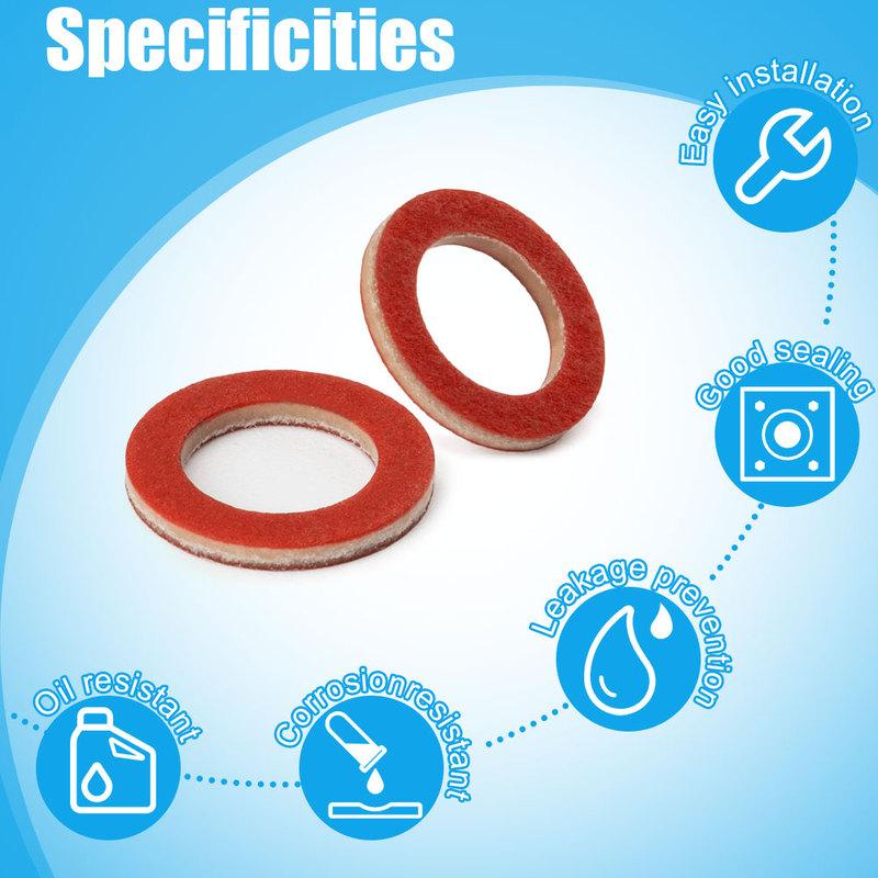 20PCS Red Lower Unit Oil Drain Screw Gasket Fit For Yamaha 90430-08020-00 90430-08003 Accessories 90430-08020-0 90430-08020