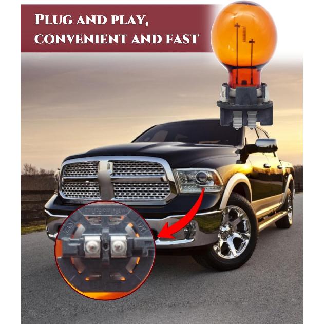 2Pcs PWY24W 12174NA Turn Signal Bulb,Daytime Running Light Replacement For most vehicles,DC12V 24W