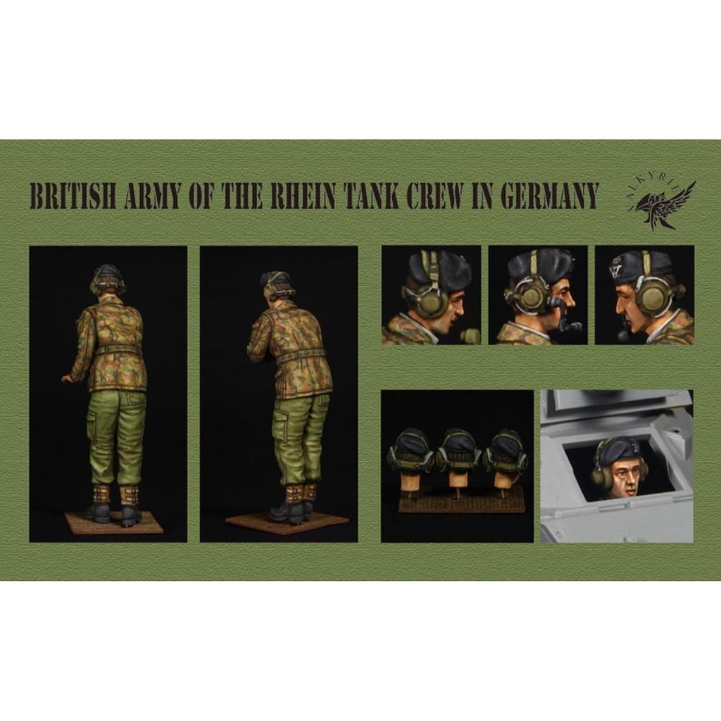 Valkyrie Miniature 1/35 British Army of the Rhine BAOR Tank Crew Set Germany 1960-1970s 2 Figures & 1 Bust Resin Kit VM35014
